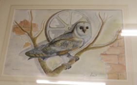 Luca PalermowatercolourStudy of a Barn Owlsigned and dated '7714 x 22in.