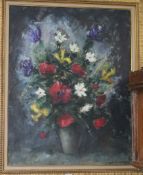 Jacques Michel G. Dunoyer (1933-2000)oil on canvasStill life of flowers in a vase36 x 28in.
