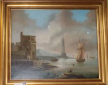 L. Blencooil on canvasClaudian harbour scenesigned20 x 24in.