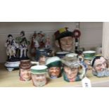 A Doulton Jockey character jug and ten others