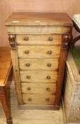 A Victorian walnut Wellington chest, W.59cm