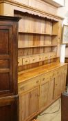 A large pine dresser, W.199cm