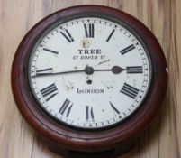 Tree of Great Dover Street, London. A mahogany cased eight day wall timepiece, diameter 39cm