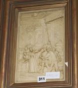 An Osborne waxed plaster plaque, 11 x 7in.