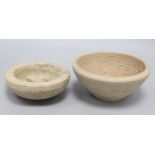 Two ancient Syrian vessels, tallest 10cm, diameter 26cm