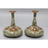 A pair of Royal Doulton vases, height 17.5cm