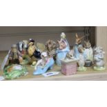 Twelve Beswick Beatrix Potter figures, mainly BP-3c and a Studio Royal Doulton figure of Johnny