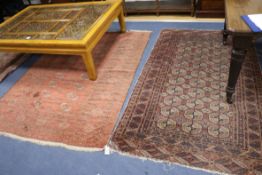 Three various Bokhara rugs (all worn)