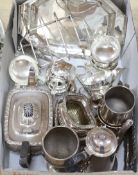 A quantity of mixed silver plate