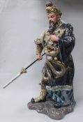 A Lladro figure of a Japanese warrior, height 43cm