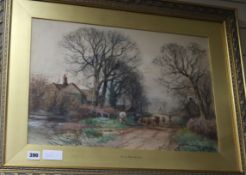 Henry Charles FoxwatercolourCattle and drover on a lanesigned and dated 192014.5 x 21.5in.