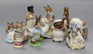 A Beswick Beatrix Potter figure, Pickles and nine other figures, all BP-3b, including Lady Mouse,