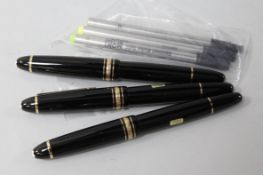 A Montblanc fountain pen, ballpoint, eraser set