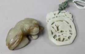 Two Chinese jade pendants