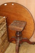 A Victorian mahogany circular topped tea table, W.103cm