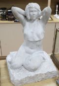 A marble figure of a lady, H.48cm