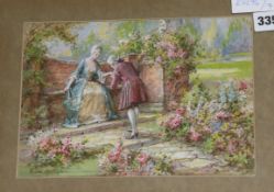 Eva Hollyerwatercolour18th century couple in a gardensigned7 x 10in.