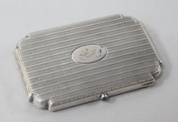 An engine turned silver cigarette case, import marks for London Chain Bag Co Ltd, London, 1924,