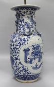 A Chinese blue and white vase, height 45cm