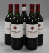 Five bottles of Bordeaux Fontagnac