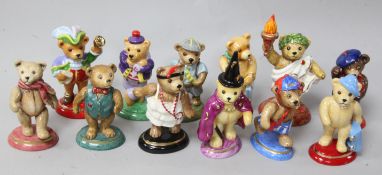 Twelve Halcyon Days Porcelain models of Teddy Bears