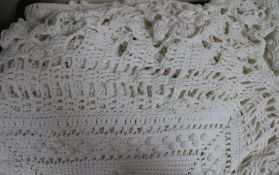 A Welsh cotton crochet blanket, 280 x 190cm