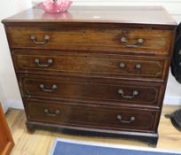 A George III mahogany inlaid chest of drawers W.110cm