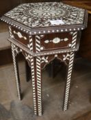 An Indian rosewood and ivory occasional table, W.35cm