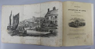 Horsfield, Rev. T.W. - The History and Antiquities of Lewes, 2 vols bound in one, quarto rebound