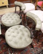 A pair of Victorian tub chairs