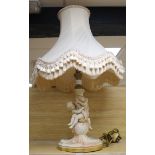 A Royal Worcester blush ivory lamp, base 30cm