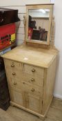 A pine dressing table, W.62cm