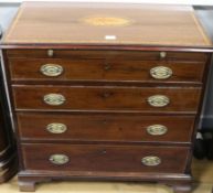 An Edwardian inlaid chest W.90cm