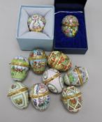 Ten Halcyon Days Enamels Easter Egg boxes, 1990-1999 (2 boxed)