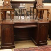 A Victorian mahogany breakfront mirror back sideboard, W.170cm