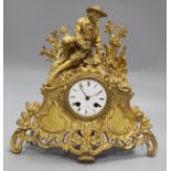A French gilt clock, height 31.5cm