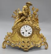 A French gilt clock, height 31.5cm