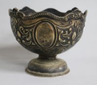 A late Victorian repousse silver rose bowl, Thomas Levesely, Sheffield, 1899, diameter 15.9cm,