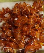 An amber necklace.