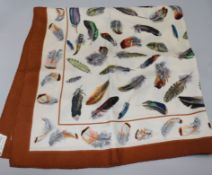 A Hermes 'Plumes' silk scarf