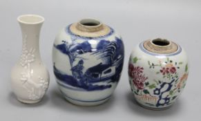 Three Chinese vases