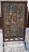 A cheval needlework screen W.65cm