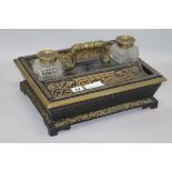 A Boulle desk stand, height 12cm width 35.5cm