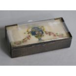 A 19th century French silver and ivorine stamp case, 8cm.