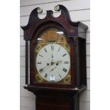 A late 18th century banded mahogany eight day longcase clock H.215cm