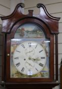 A late 18th century Scottish inlaid mahogany eight day longcase clock J.Sinclair, Alloa H.217cm