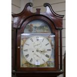 A late 18th century Scottish inlaid mahogany eight day longcase clock J.Sinclair, Alloa H.217cm