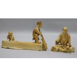 Two Japanese ivory groups of craftsmen