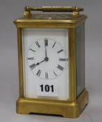 A gilt brass carriage clock, by Henri Jacot, height 13.5cm