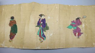 A Chinese hardwood scroll painting and another scroll